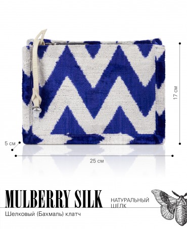 Шелковый (Бахмаль) клатч CAERULEA ALACRITAS! (Синий задор!) Clutch_CAERULEA ALACRITAS!